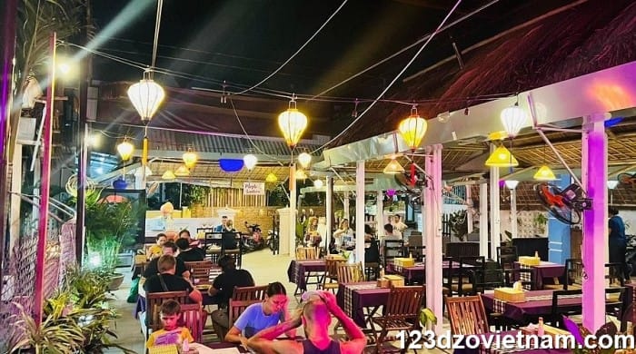 an bang beach hoi an vietnam purple lantern