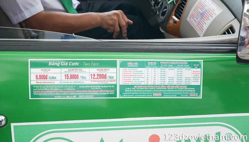 Taxi in Vietnam price