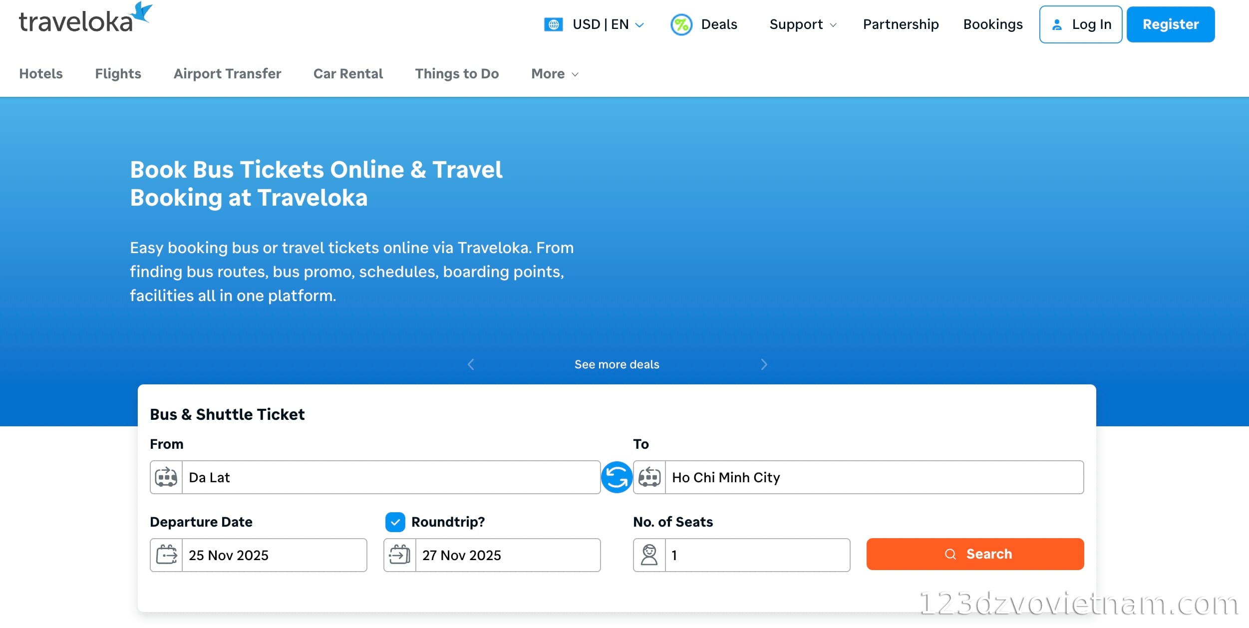 Traveloka with more than 200+ affiliated bus companies
