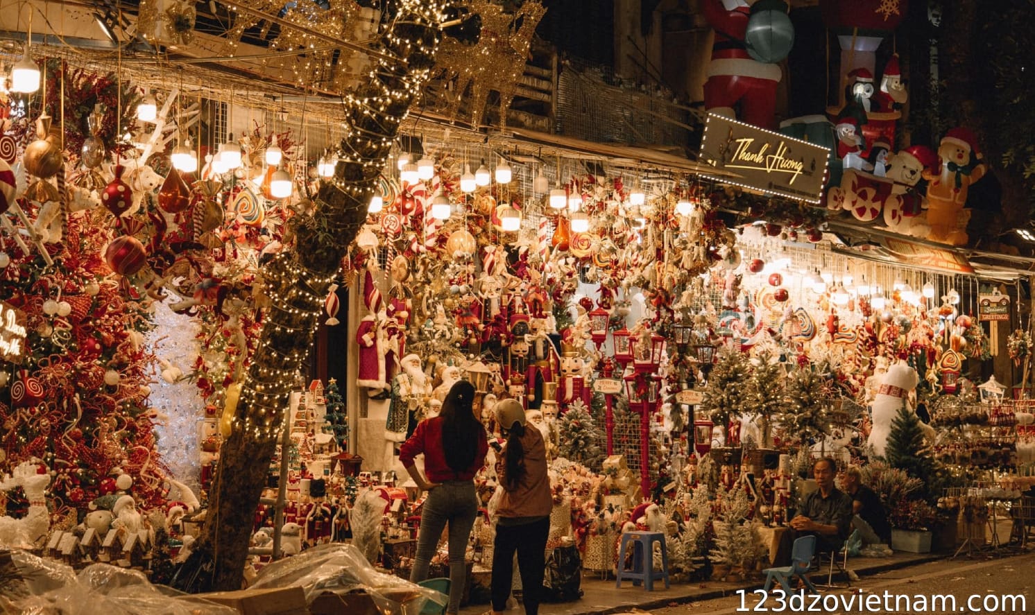 Hang Ma Street Hanoi at Christmas