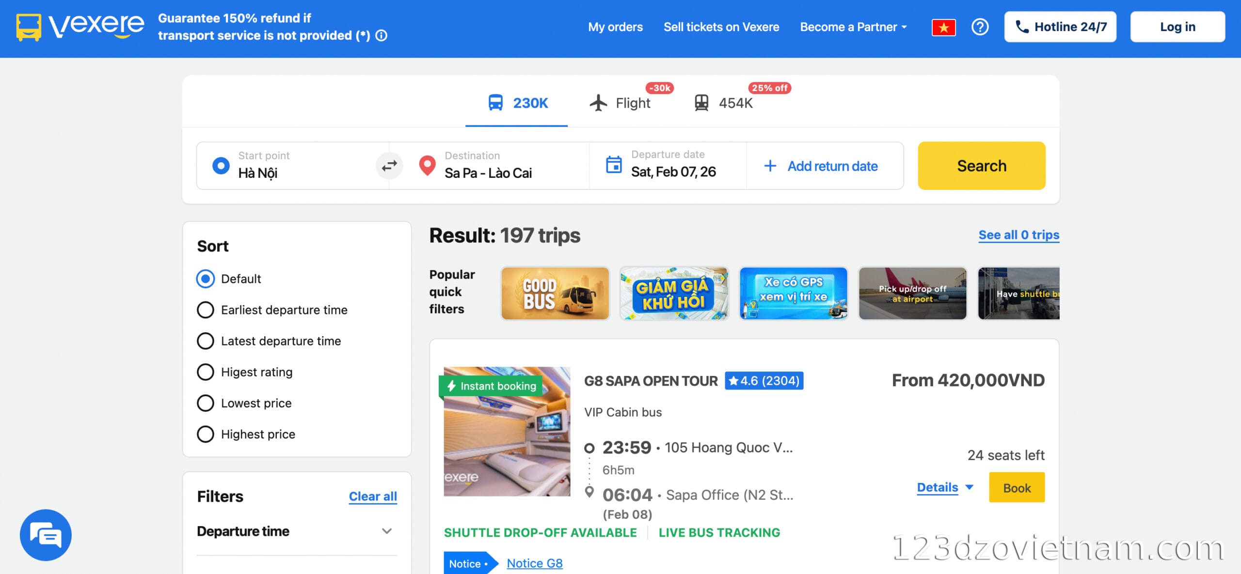 Book tickets online through an international platform