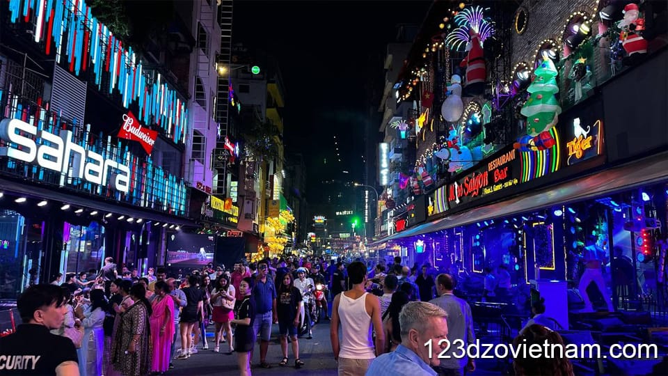 Experience the nightlife on Bui Vien Street