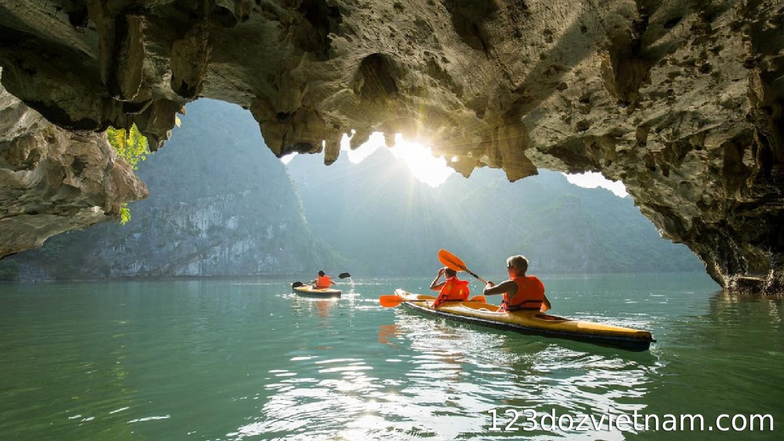 Kayaking among limestone islands