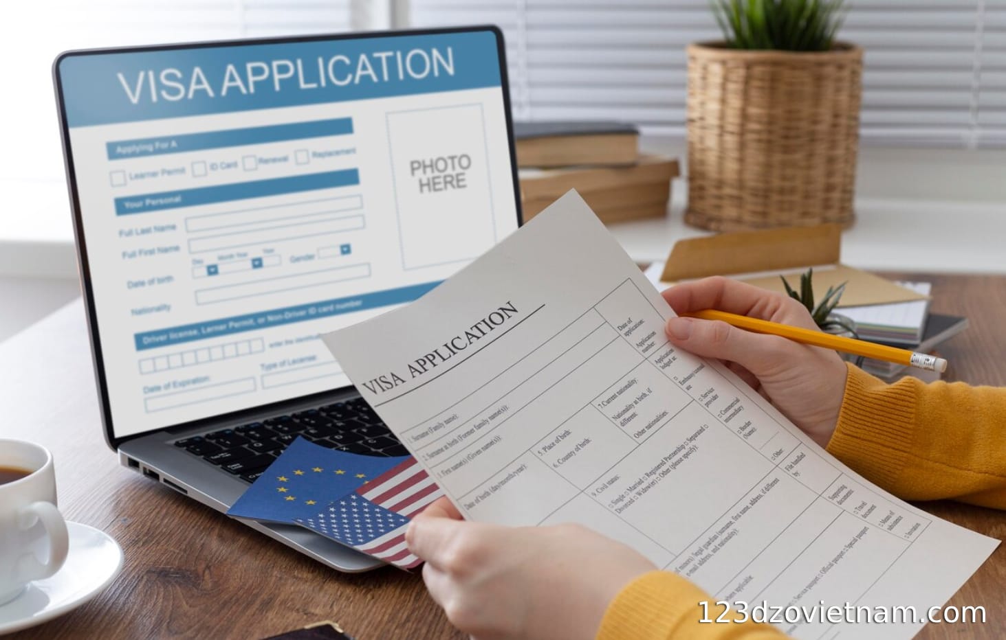 Prepare the necessary documents for applying for a visa online