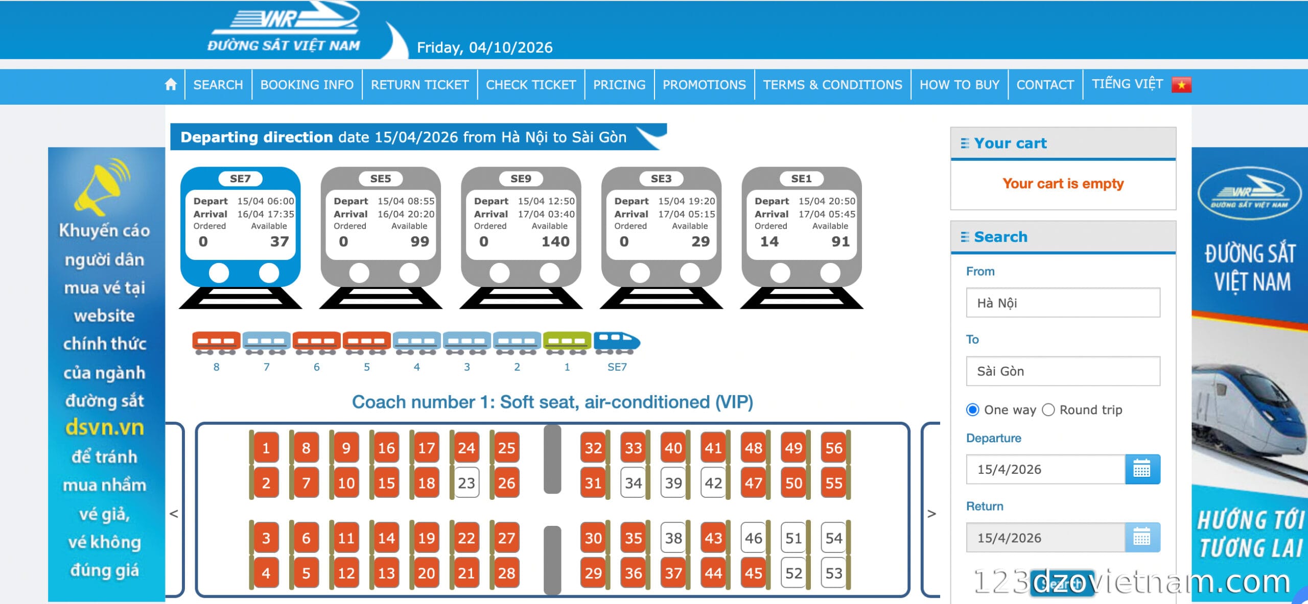 Booking tickets and initial impressions of the Vietnam train