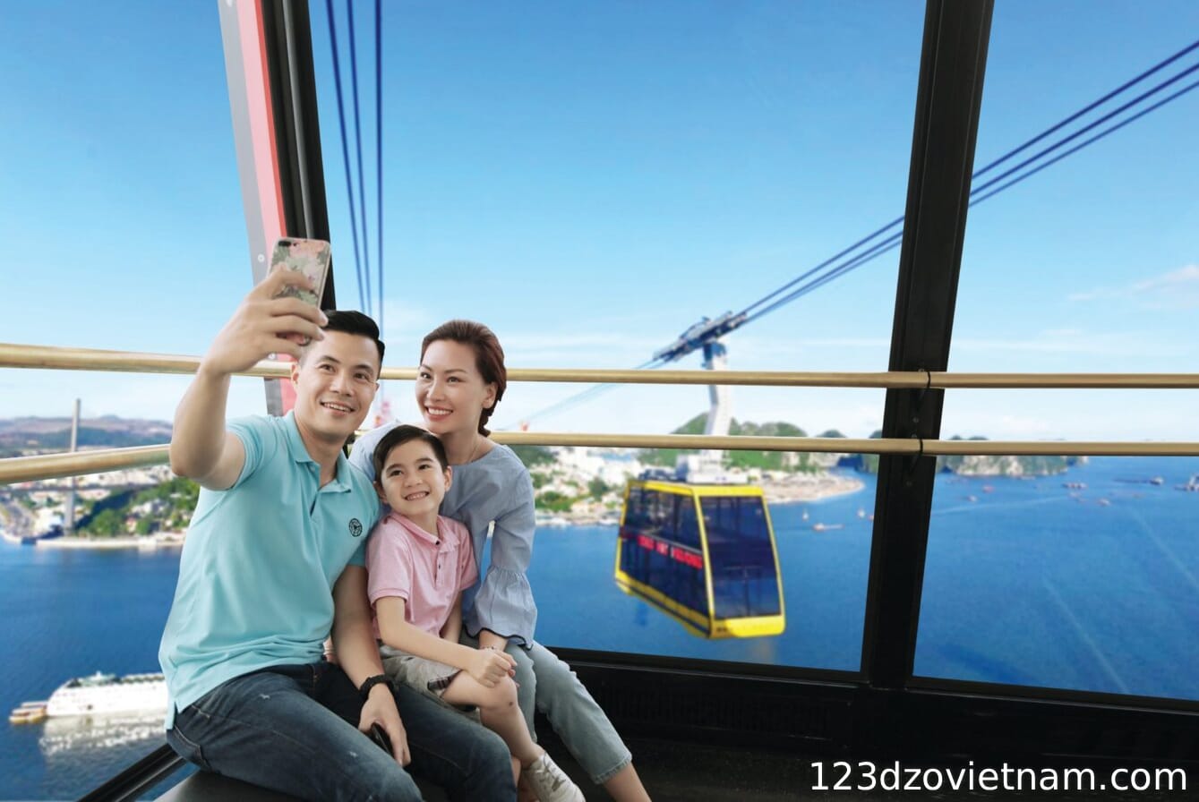 Inside the Queen Cable Car in Ha Long