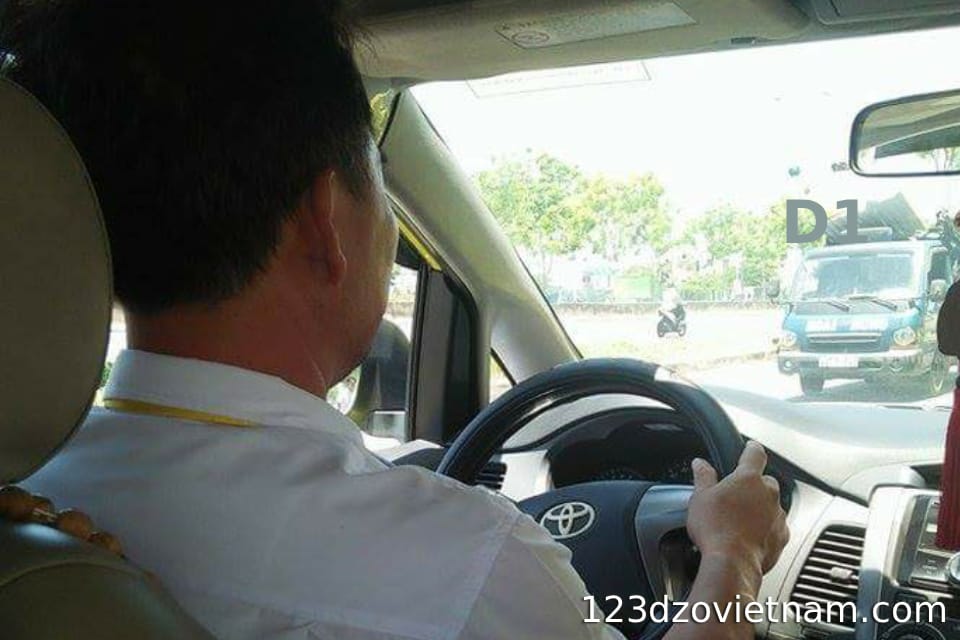 On Grab car from the airport