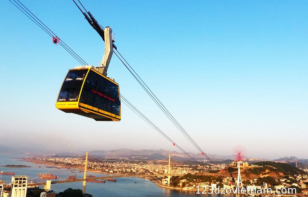 Take a cable car ride across the sea to admire Ha Long Bay