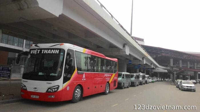 Saigon airport shuttle bus for about 40,000 VND