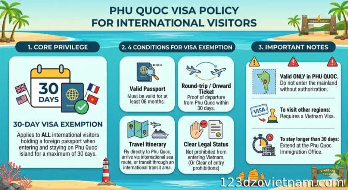 Entry process for tourists with visa exemption in Phu Quoc