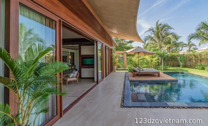 Private villa swimming pool in Fusion Resort Cam Ranh
