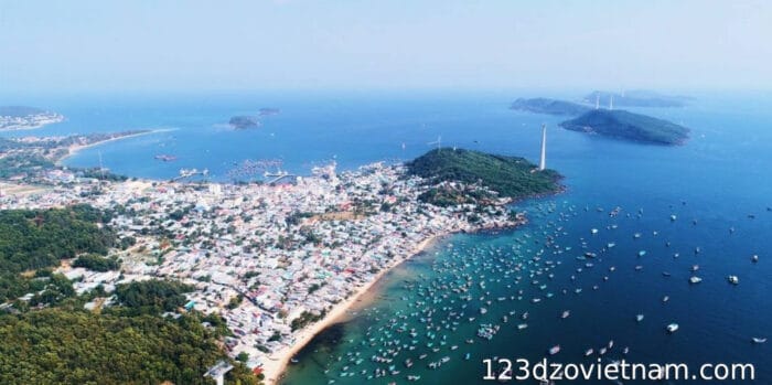 Aerial view of Phu Quoc Island in Vietnam
